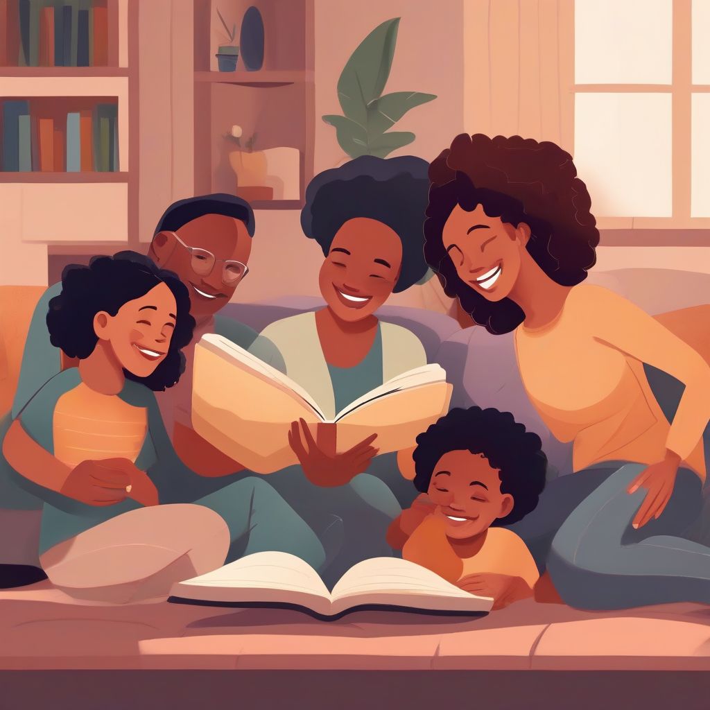 Parents and Children Reading Books Together