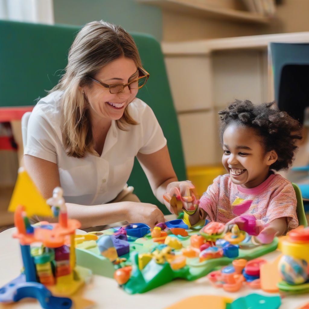 Children with special needs engaging in play therapy