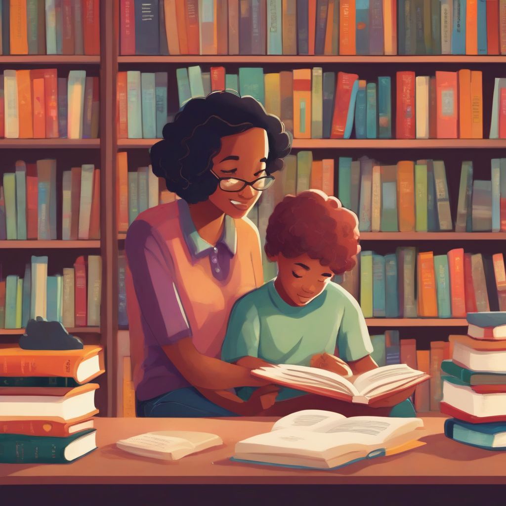 Parent and Child Reading at Library